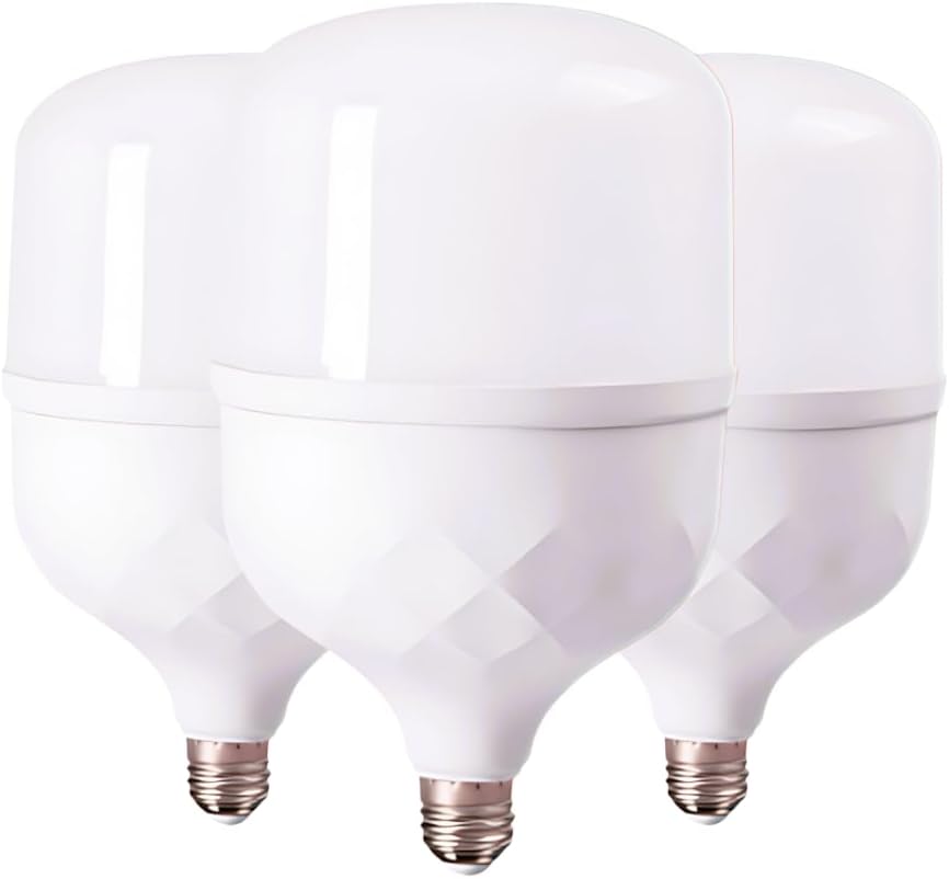 ثلاث لمبات صن شاين LED بيضاء بقاعدة لولبية E27، مرتبة بلمبة في المقدمة واثنتين خلفها على خلفية بيضاء.
