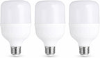ثلاث لمبات LED بيضاء بقدرة 35 واط وقاعدة E27 مرتبة بجانب بعضها
