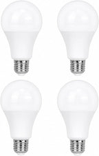 أربع لمبات LED بيضاء بقاعدة E27 مرتبة في صفين
