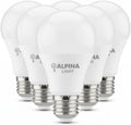 خمس لمبات البينا لايت LED بيضاء بقاعدة لولبية فضية، مرتبة بشكل متداخل على خلفية بيضاء.