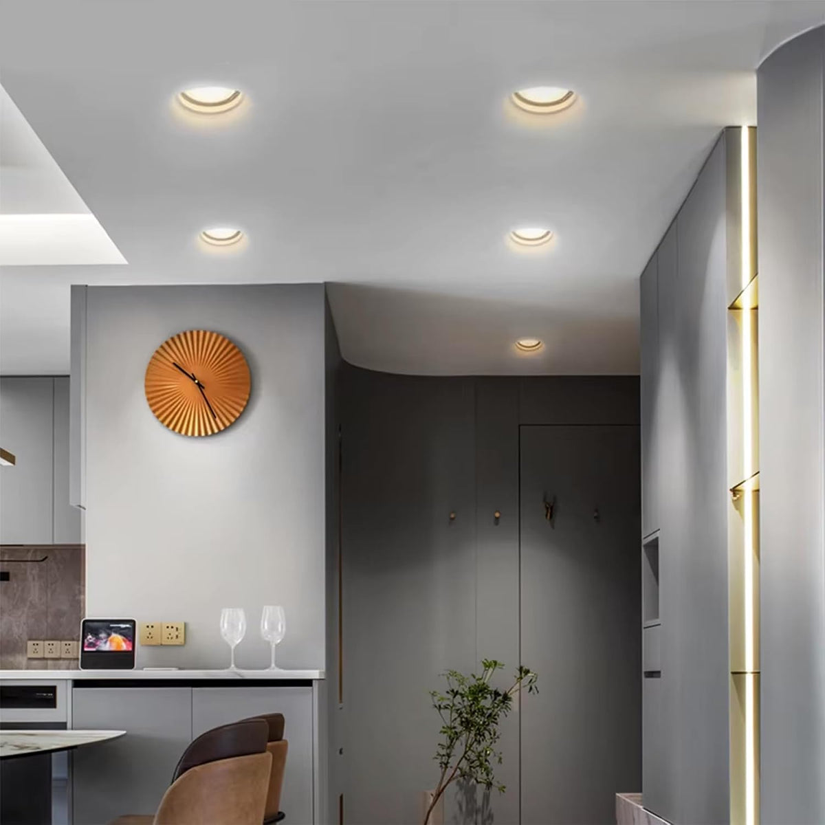 سبوت إضاءة LED زجاجي، 6 واط، 3 درجات حرارة لون قابلة للتبديل، أبيض وتلجي وورم، طقم 6 قطع مع ضمان سنة