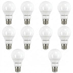 عشر لمبات فينوس LED بيضاء بقاعدة لولبية E27 فضية، مرتبة في ثلاثة صفوف على خلفية بيضاء.