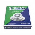 عبوة شريط إضاءة LED بطول 10 أمتار، باللونين الأخضر والأزرق وصورة بكرة الشريط
